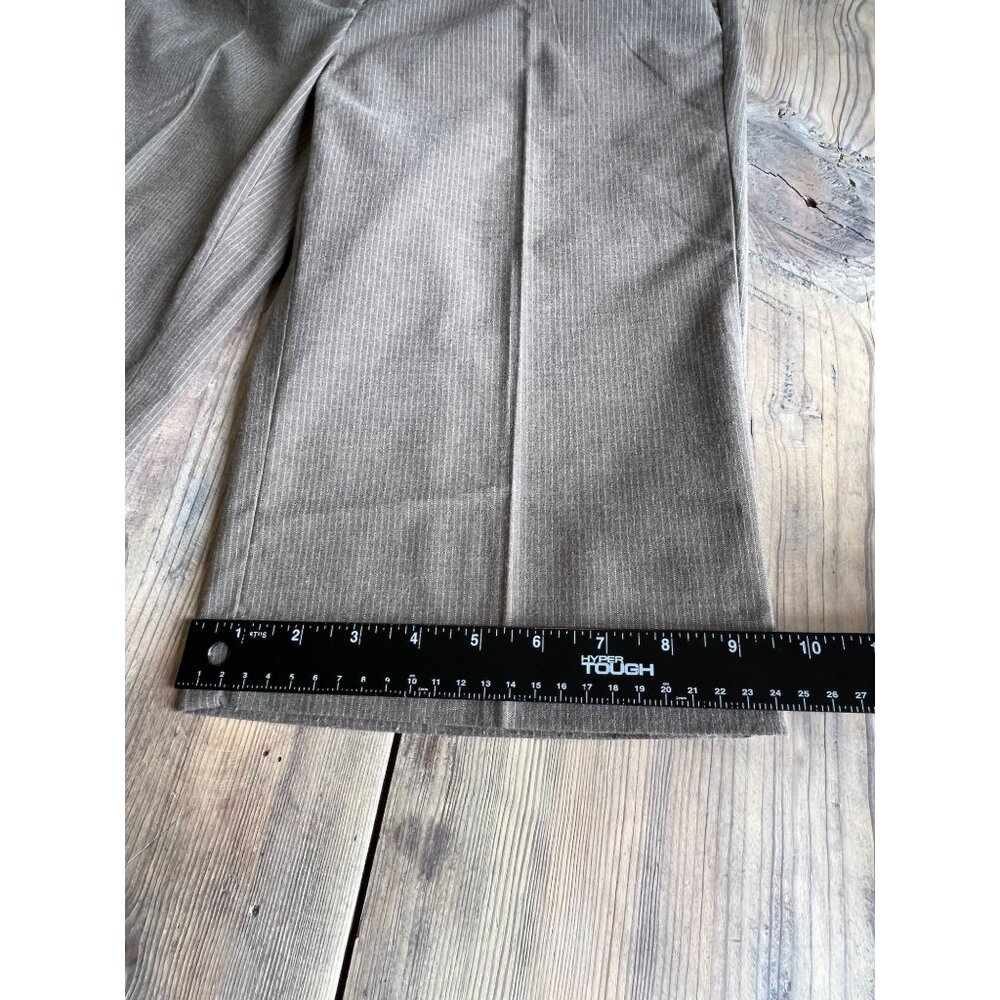 Y2K New York & Company Capri Dress Pants Womens 4 Brown Pinstriped Low Rise - Picture 7 of 7
